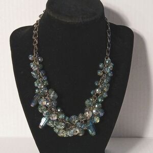 IRIDESCENT BLUE GREEN CHUNKY NECKLACE